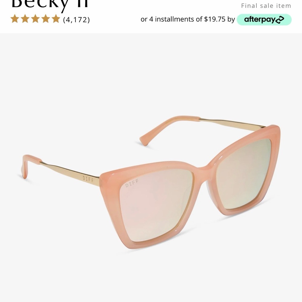 DIFF Eyewear Becky II Sunglasses - Peach - Picture 3 of 3
